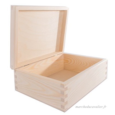 Medium Boîte en bois avec couvercle à charnière/stockage/découpage/brut Naturel/22. 5 x 16. 5 x 8 cm - B0777PVYHY